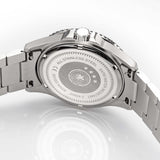 DFB quartz watch men's watch stainless steel silver, (analogue watch), men's watch round, large (42mm), stainless steel bracelet silver, football sport