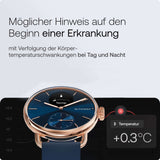 Withings ScanWatch 2 - 38mm Blau Rosegold + Gratis Lederarmband in Pink