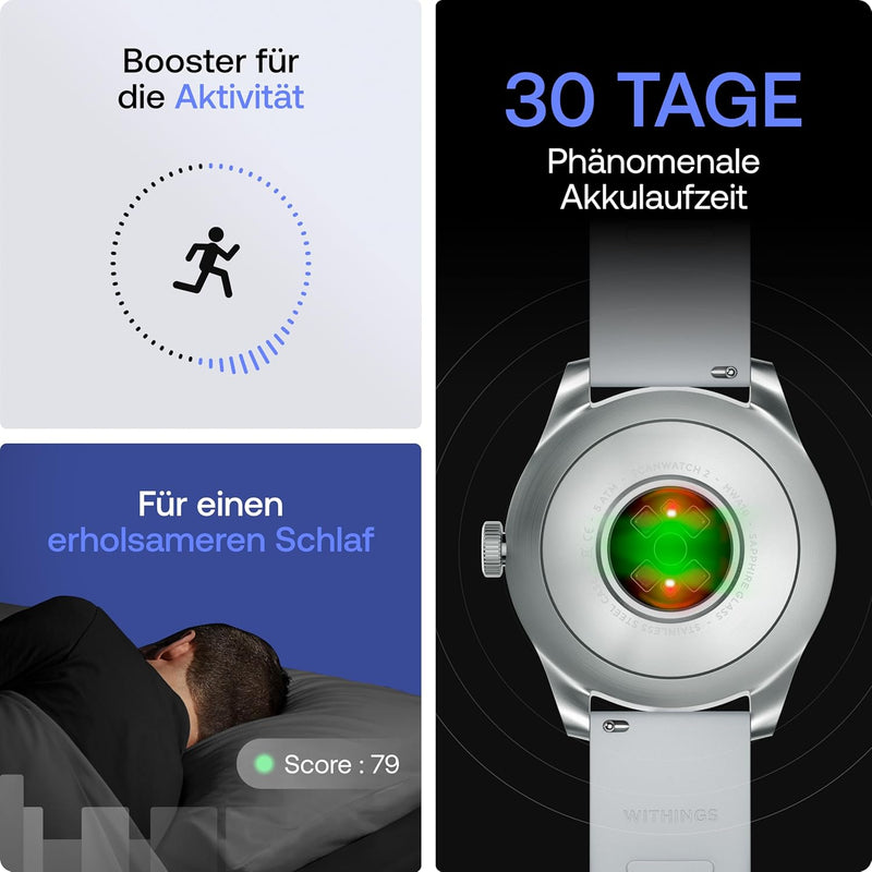 Withings Scanwatch 2 - Bianco 42 mm + cinturino in pelle gratuito 