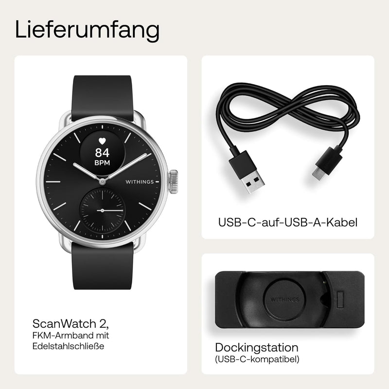 Withings Scanwatch 2 - nero 38 mm 