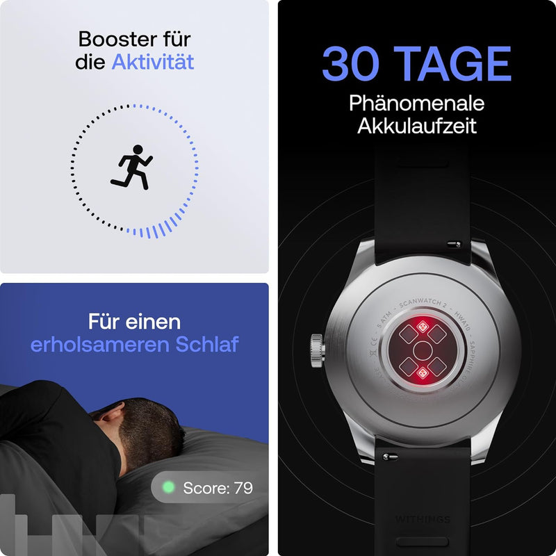 Withings Scanwatch 2 - Nero 42 mm + cinturino in pelle gratuito