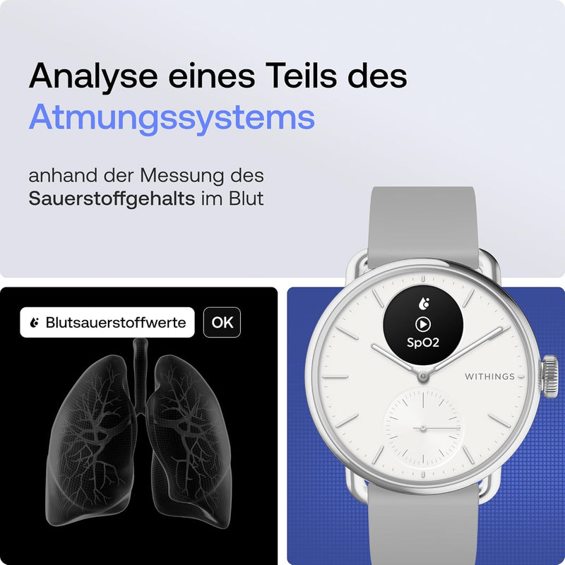 Withings Scanwatch 2 - 38mm + Gratis Withings Lederarmband Schwarz