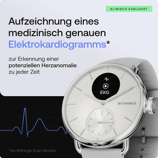 Withings Scanwatch 2 - 38mm + Gratis Withings Lederarmband Schwarz
