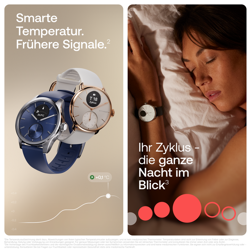 Withings ScanWatch 2 - Blau 42mm + Gratis Withings Lederarmband