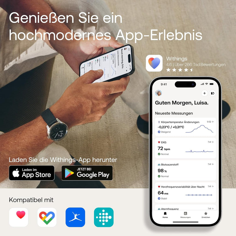 Withings Scanwatch 2 - Nero 42 mm + cinturino in pelle gratuito