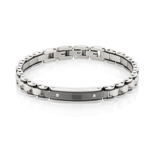 Steel bracelet  - Black pvd - (Length 21 cm)