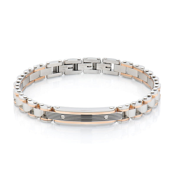 Steel bracelet  - Rosé pvd - (Length 21 cm)