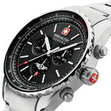 Orologio da uomo Swiss Military Hanowa cronografo in acciaio inossidabile nero 42 mm orologio da uomo cronografo con bracciali