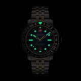 Swiss Military Hanowa Orologio Marlin Nero da Uomo 42mm Orologio da Uomo in Acciaio Inossidabile Blu/Oro Orologio da Polso Cronografo Orologio Subacqueo