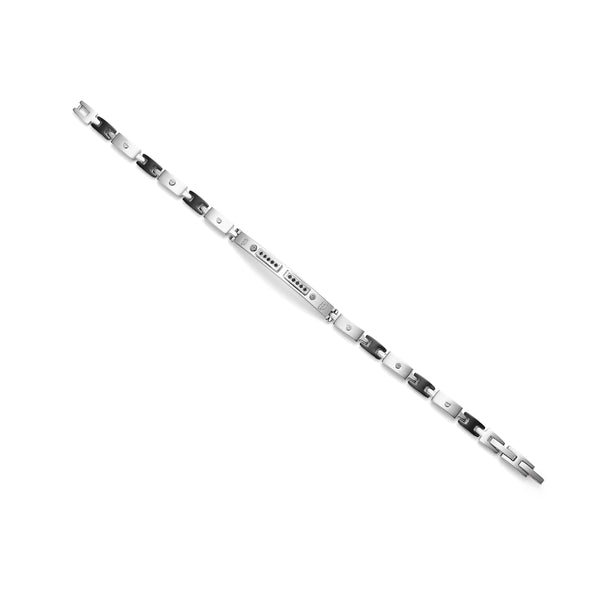 Bracciale da uomo Police in acciaio inossidabile argento catena da 21 cm bracciale da uomo gioielli in acciaio catena da uomo catena in argento