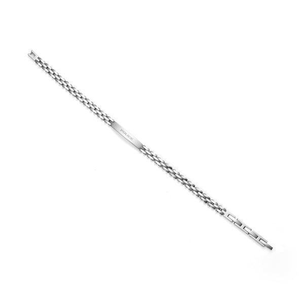Bracciale da uomo Police Bracciale a catena in argento in acciaio inossidabile Bracciale da uomo a catena in argento Bracciale gioielli da uomo in argento