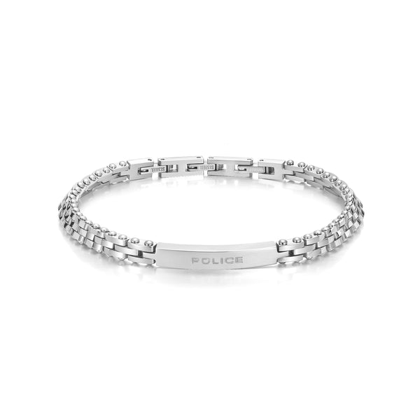 Bracciale da uomo Police Bracciale a catena in argento in acciaio inossidabile Bracciale da uomo a catena in argento Bracciale gioielli da uomo in argento