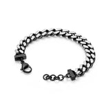Police Men's Bracelet Chain Stainless Steel Black 21 cm - Men's Bracelet Chain Silver Black Men's Bracelet Chain Stainless Steel Silver Chain Bracelet Black