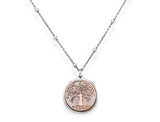 Sterling silver necklace  - Rhodium/Rosè - (Length 40+4cm - charm Ø 1,5cm)