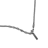 Police Men's Chain Necklace Silver Stainless Steel Skull Pendant Men's Chain Necklace Silver