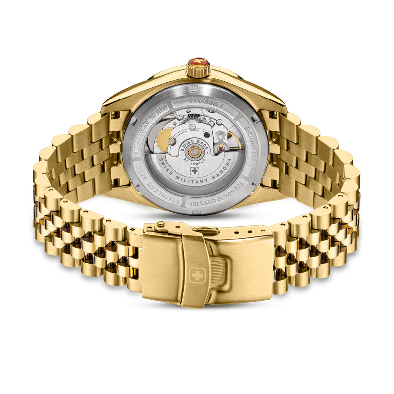 DILIGENTER Gold 42mm Edelstahl Uhr Automatik Chronograph Herrenuhr -  Swiss Made