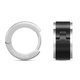 Police Herren Ohrringe Edelstahl Schwarz Silber Creolen Ohrschmuck Ohrringe Herren