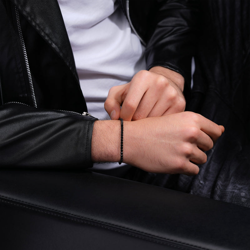 Police Herren Armband Edelstahl Schwarz 21 cm - Herrenarmband Kette Schmuck Geschenk