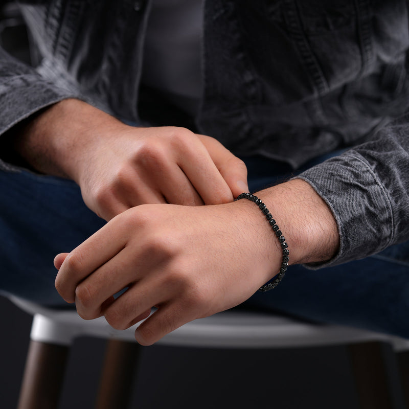 Police Unisex Chain Bracelets Black Stainless Steel Men's Bracelet Women's Bracelet Chain Jewelry