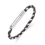 Police Men's Bracelet Leather Brown/Black/White Braided Men's Bracelet Leather Bracelet Jewelry Men