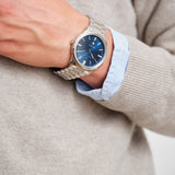 Bridgeton, 43mm, silber/blau