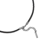 Police Men's Necklace Leather Black Stainless Steel Chain Pendant Collar Men's Chain