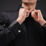 Police Herren Manschettenknöpfe Silber Metall - Manschettenknöpfe Herren - Hochzeit - Geschenk - Business - Mode