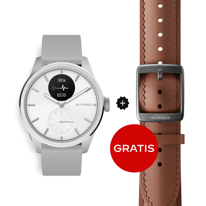 Withings Scanwatch 2 - Bianco 42 mm + cinturino in pelle gratuito 