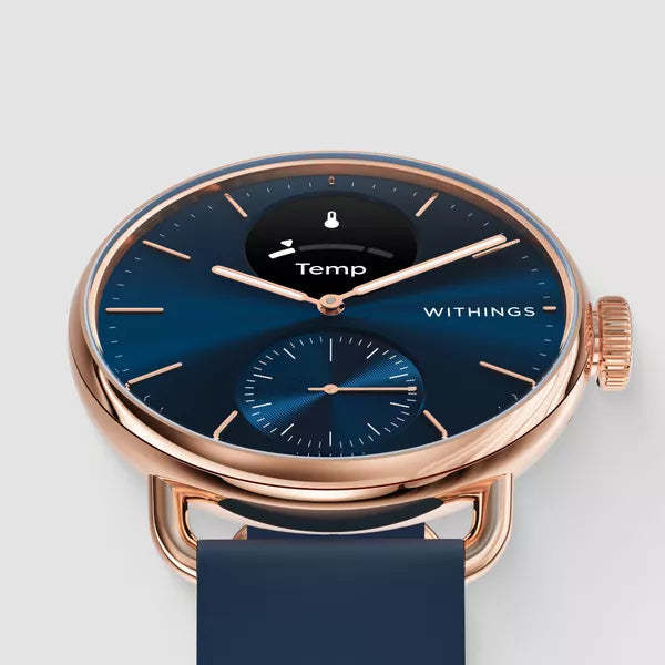 Withings Scanwatch 2 - 38mm Blau Rosegold + Gratis Withings Milanaise Armband