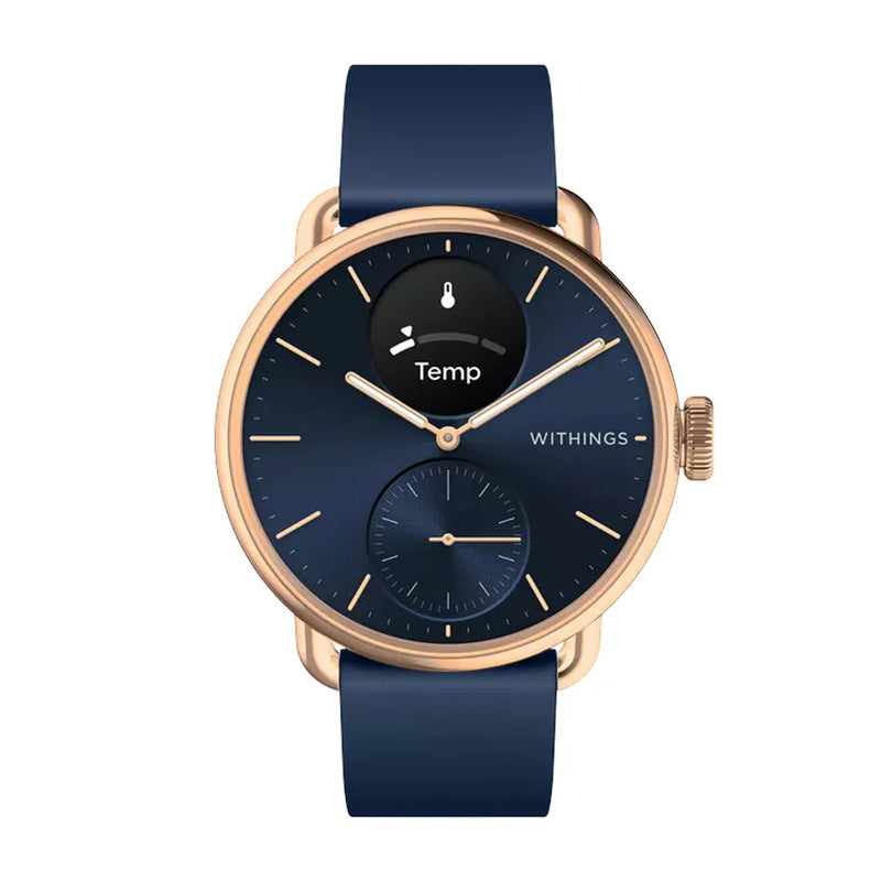 Withings Scanwatch 2 - 38mm Blau Rosegold + Gratis Withings Milanaise Armband