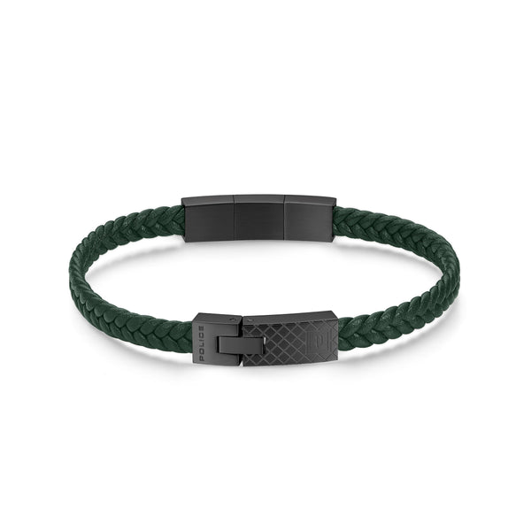 Police Men's Leather Bracelet Green Herrenarmband Lederarmband Schmuck Herren Leder Armband