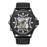 Police Herren Armbanduhr Automatik Leder Schwarz 44mm - Herrenuhr Chronograph Uhrwerk