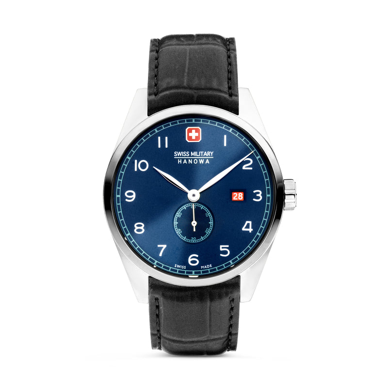 Orologio da uomo Swiss Military Hanowa analogico in pelle blu - cronografo al quarzo da uomo orologio da polso