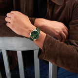 Orologio da uomo Swiss Military Hanowa analogico in pelle verde oro 40 mm cronografo da uomo