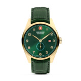 Orologio da uomo Swiss Military Hanowa analogico in pelle verde oro 40 mm cronografo da uomo