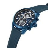 Orologio da uomo Police Cronografo Blu 44 mm Orologio da uomo in acciaio inossidabile/silicone Orologio sportivo con bracciali