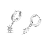 Police Unisex Earrings Silver Star - Stud Earrings - Stainless Steel - Jewelry - Accessories - Gift Idea