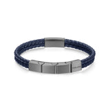 Bracciale in pelle da uomo Police Acciaio Blu - Bracciale da uomo in pelle intrecciata con chiusura in acciaio - Bracciale in pelle da uomo - Bracciale in pelle da uomo