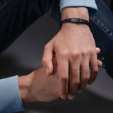 Bracciale in pelle da uomo Police Acciaio Blu - Bracciale da uomo in pelle intrecciata con chiusura in acciaio - Bracciale in pelle da uomo - Bracciale in pelle da uomo