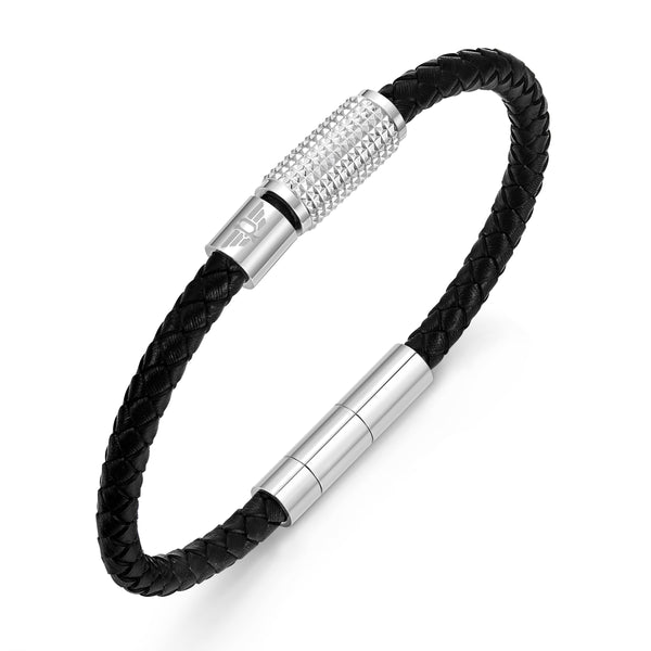 Police Men's Bracelets Leather Stainless Steel Black 18 cm Herrenarmband Leder Armband Lederarmband Herren Schmuck