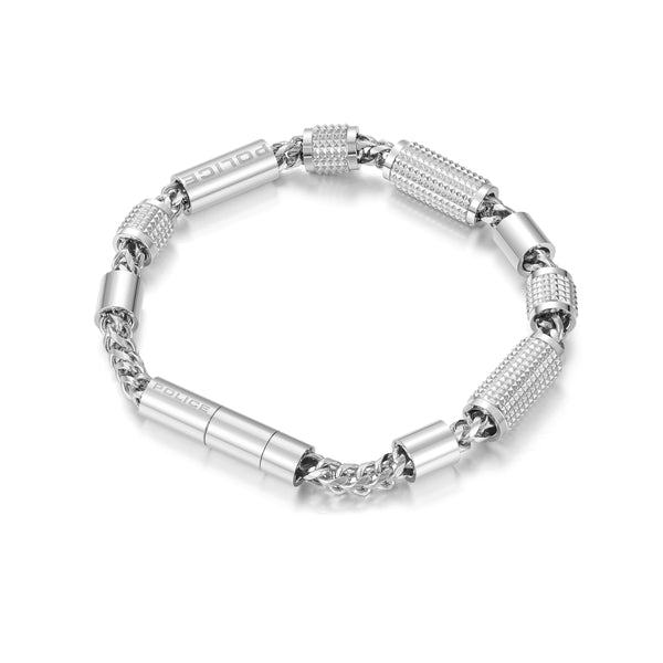 Bracciale da uomo Police in argento 20 cm bracciali in acciaio inossidabile catena da uomo bracciale da uomo catena in argento gioielli da uomo