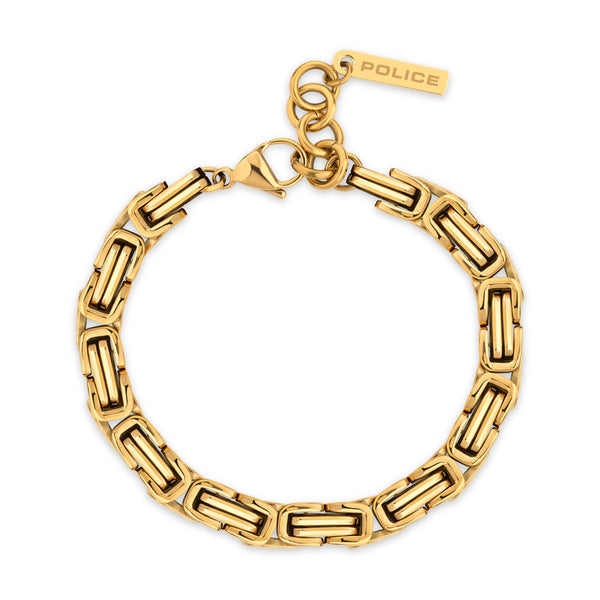 Bracciale da uomo Police Catena in oro 21 cm Bracciale da uomo in acciaio inossidabile Gioielli Catena da uomo Catena in oro Catena da uomo