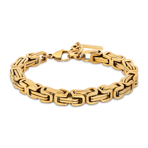 Bracciale da uomo Police Catena in oro 21 cm Bracciale da uomo in acciaio inossidabile Gioielli Catena da uomo Catena in oro Catena da uomo
