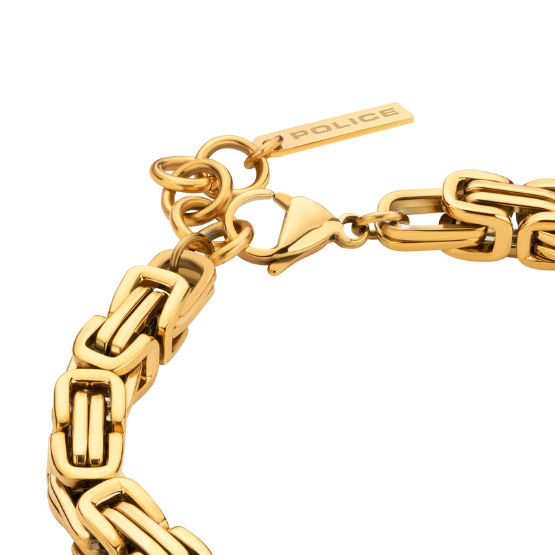 Police Herren Armband Kette Gold 21 cm Edelstahl Herrenarmband Schmuck Herrenkette Goldkette Herrenkette