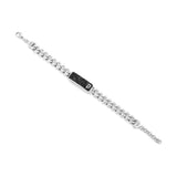 Bracciale da uomo Police in argento da 21 cm con catena in acciaio inossidabile, bracciale da uomo con catena in argento