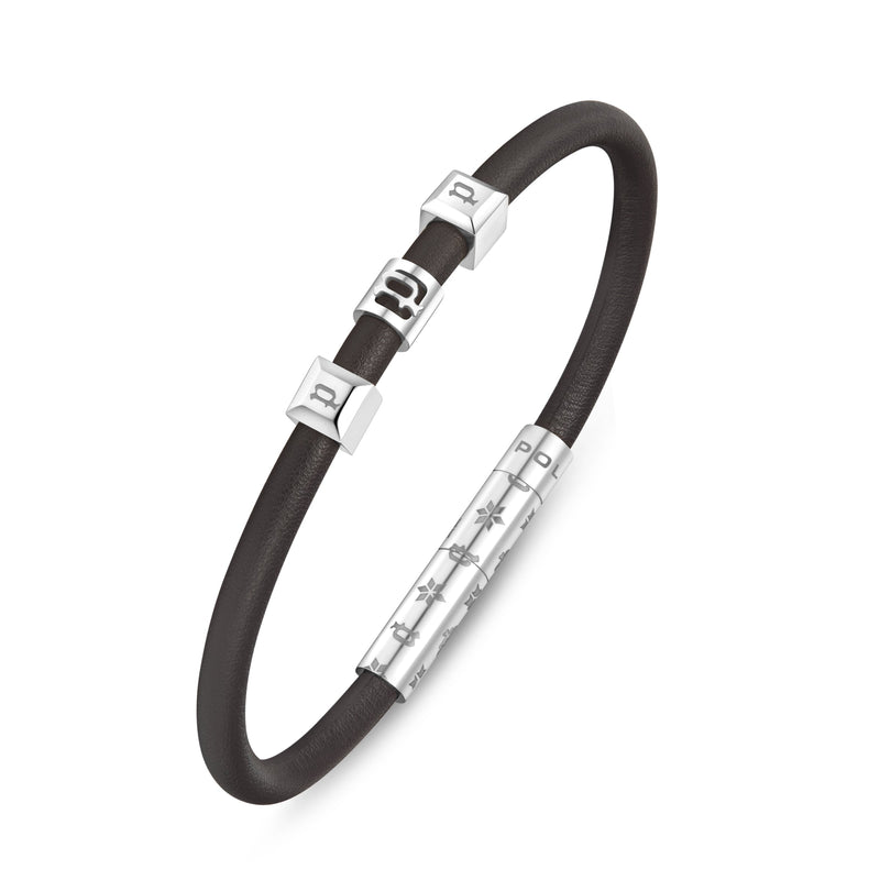 Police Men's Bracelet Leather Brown Steel - Jewelry Men's Bracelet Leather Accessories Gift Idea