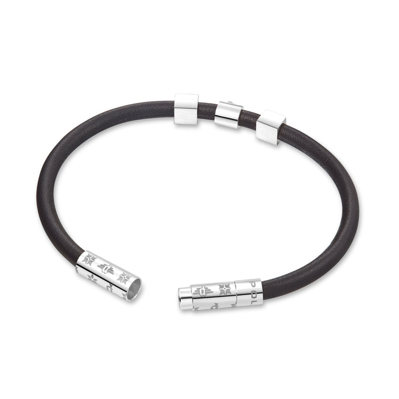 Police Men's Bracelet Leather Brown Steel - Jewelry Men's Bracelet Leather Accessories Gift Idea