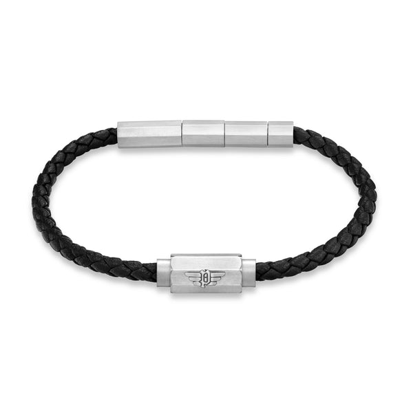 Police Men's Leather Bracelet Black - Leather Bracelet Men Leather Band Leather Chain Bracelet Leather