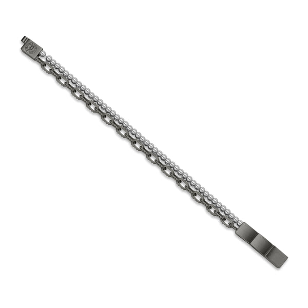 Police Bracciale da uomo Catena in acciaio inossidabile argento/nero Bracciale da uomo Catena in argento Gioielli da uomo Bracciale da uomo in argento