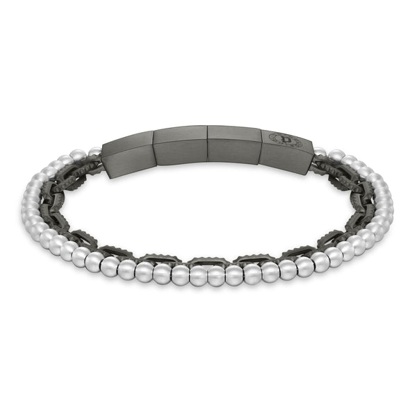 Police Bracciale da uomo Catena in acciaio inossidabile argento/nero Bracciale da uomo Catena in argento Gioielli da uomo Bracciale da uomo in argento